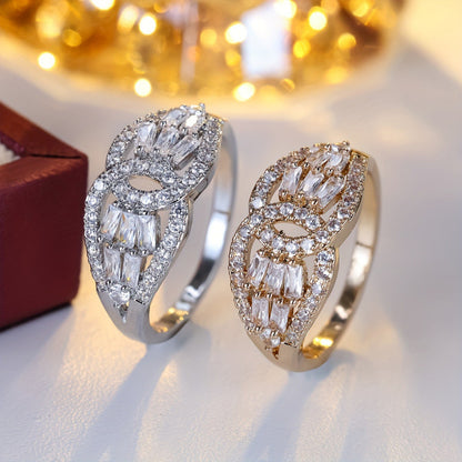 Butterfly Ring For Women In Copper With 18K Real Gold Electroplated Finish And Zircon Inlay