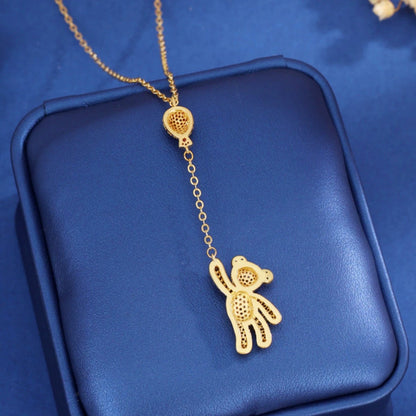 Cute Gold Balloons Necklace For Women Featuring Golden Plated Copper With Durable Cable Chain