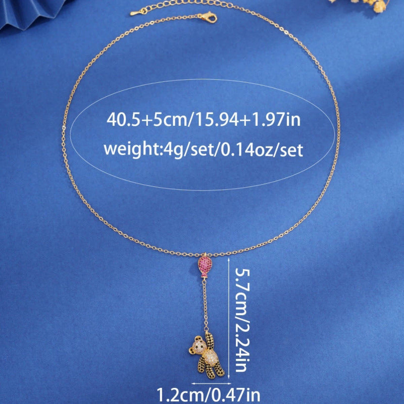 Cute Gold Balloons Necklace For Women Featuring Golden Plated Copper With Durable Cable Chain