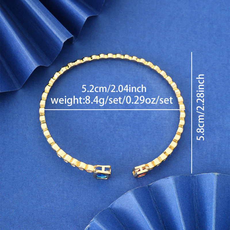 Irregular Copper Bangle With Electroplated Gold Plating Process In White