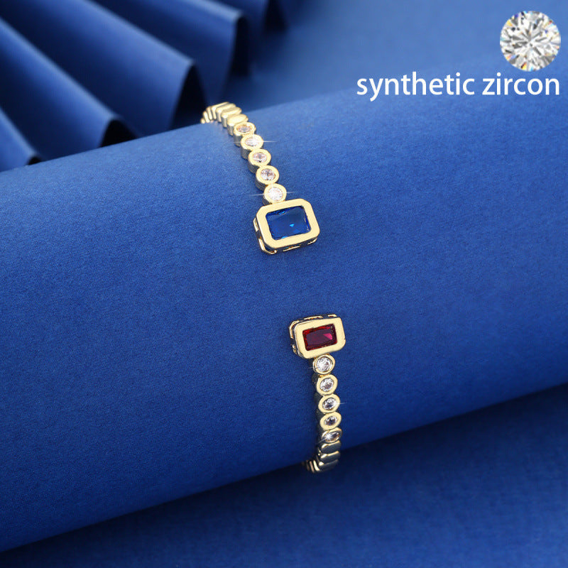 Irregular Copper Bangle With Electroplated Gold Plating Process In White