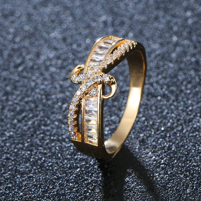 Women’s Titanium Steel Bangle With Zircon Inlay, Electroplated And 18K Real Gold Plated