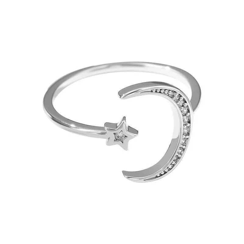 Women’s Star Pattern Copper Ring With Zircon Inlay Featuring Bezel Setting
