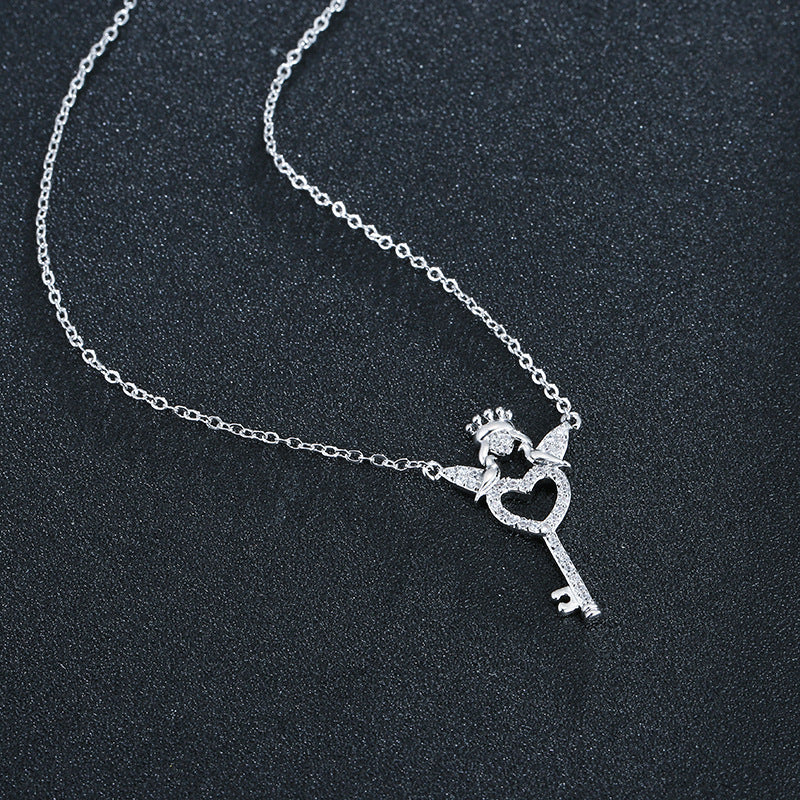 Heart Shape Gold Copper Sweater Chain Necklace For Women In With Zircon Inlay And Snake Chain