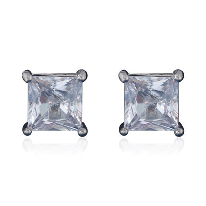 Quadrilateral Stud Earrings For Women In Copper Featuring Simple Style Design