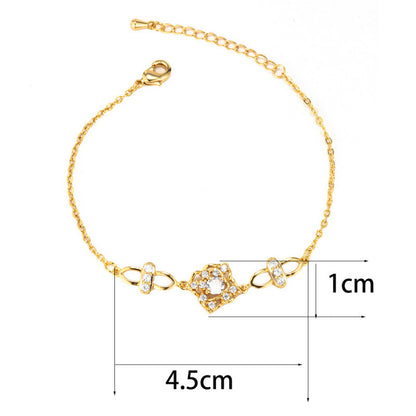 Snowflake Bracelet For Women In Electroplated Copper With Stretch Adjustable Fit