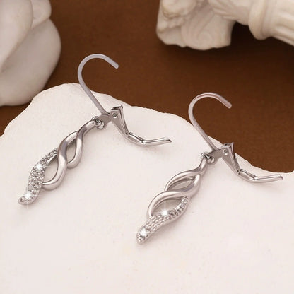 Gold Spiral Dangling Earrings For Women Featuring Copper Studs