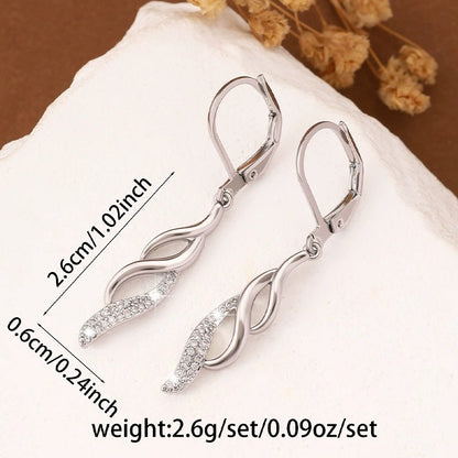Gold Spiral Dangling Earrings For Women Featuring Copper Studs