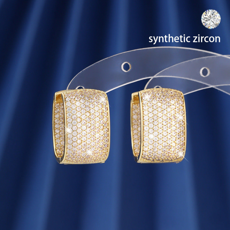Leopard Print Earrings For Women Featuring Copper Studs And Zircon Inlay In White