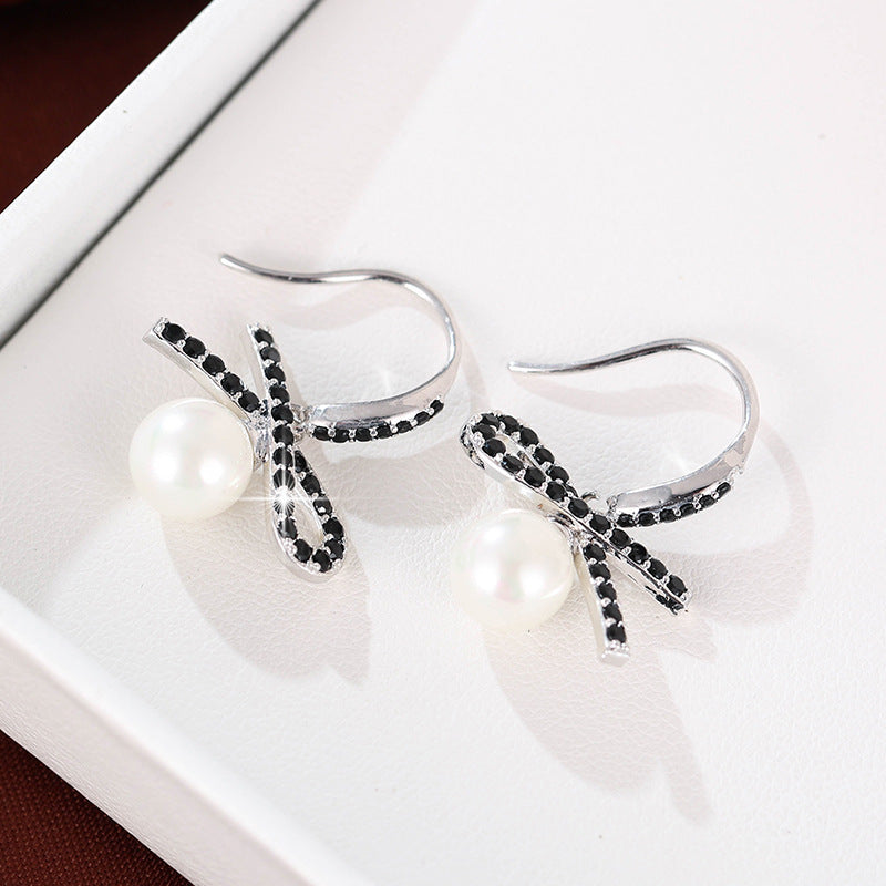 Retro Bow Tie Earrings For Women Featuring Electroplated Finish With Copper Ear Pins