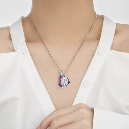 Heart Shape Necklace For Women In Copper With Electroplated Finish, Elegant And Stylish Jewelry