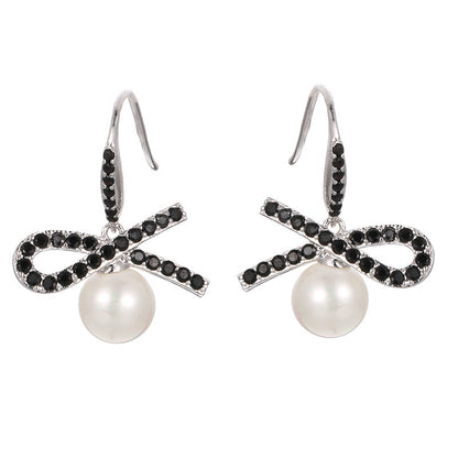 Retro Bow Tie Earrings For Women Featuring Electroplated Finish With Copper Ear Pins
