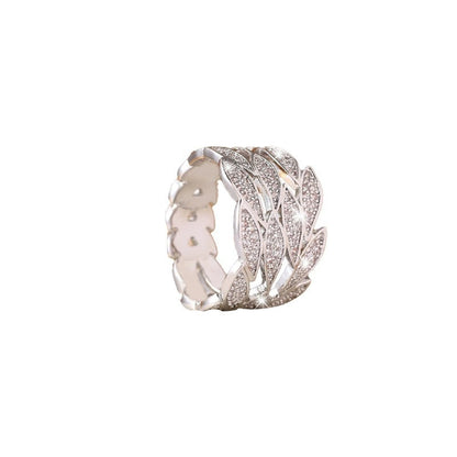 Unisex Leaves Ring In Electroplated Copper Featuring Elegant Design