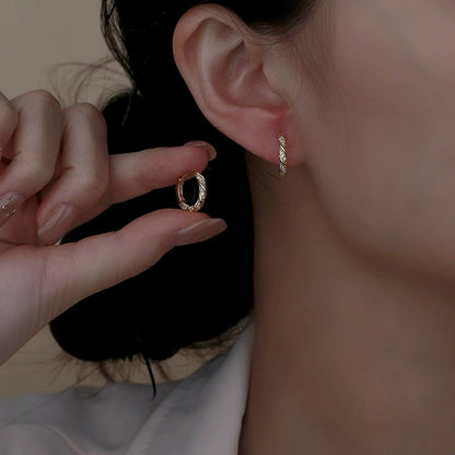Irregular Stud Earrings For Women Featuring Copper Ear Pins And Zircon Inlay