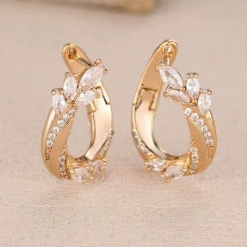 Irregular Stud Earrings For Women Featuring Electroplated Design With Copper Ear Pins