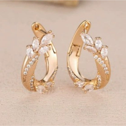 Irregular Stud Earrings For Women Featuring Electroplated Design With Copper Ear Pins