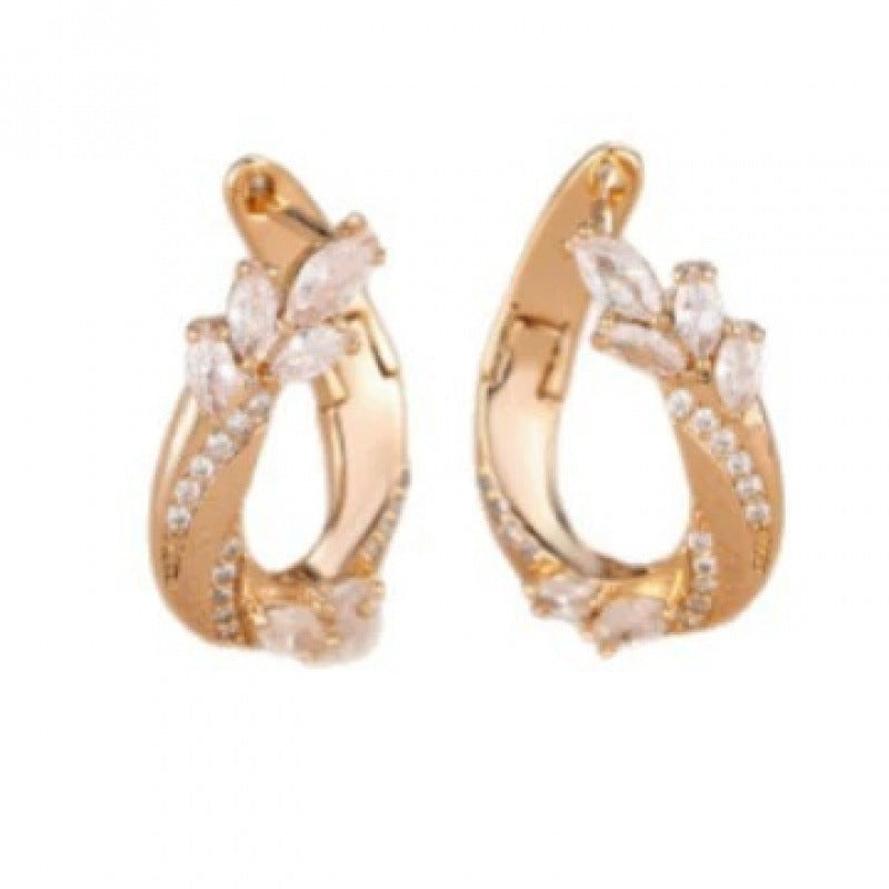 Irregular Stud Earrings For Women Featuring Electroplated Design With Copper Ear Pins