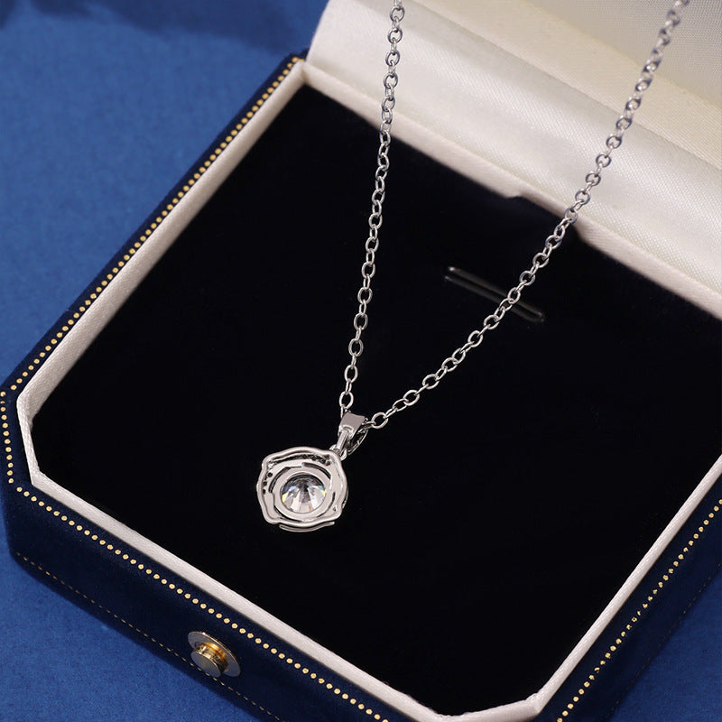 Windmill Necklace For Women In Electroplated Copper Featuring Moissanite Inlay