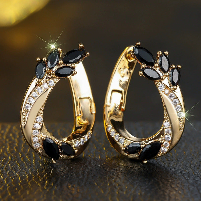 Irregular Stud Earrings For Women Featuring Electroplated Design With Copper Ear Pins