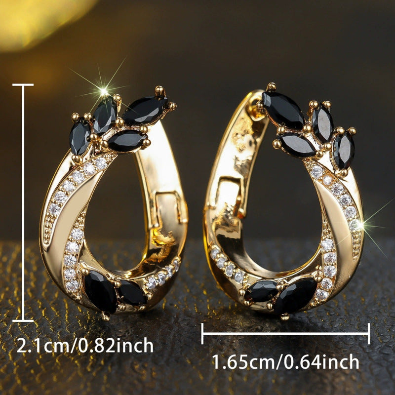 Irregular Stud Earrings For Women Featuring Electroplated Design With Copper Ear Pins