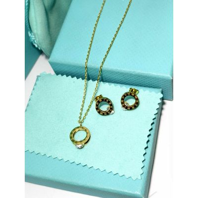Geometric Tassel Jewelry Set For Women With 18K Real Gold Plated 304 Stainless Steel And PVD Coated Slider Chain