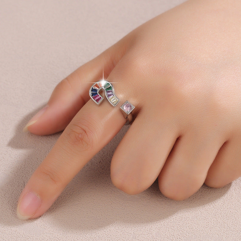 Infinity Open Ring For Women In Gold Copper With Zircon Inlay, Perfect For Spring