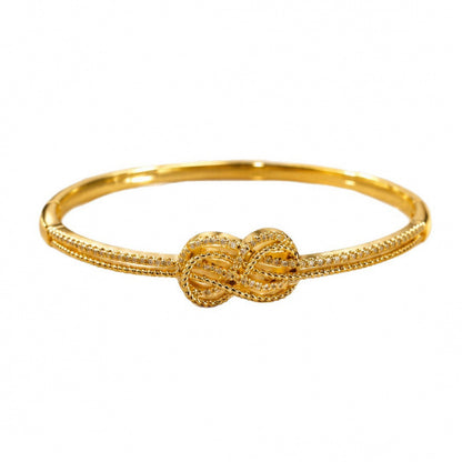 Knot Bangle In Copper With Gold Electroplated Finish, Elegant And Stylish Jewelry Accessory