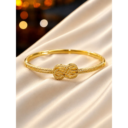 Knot Bangle In Copper With Gold Electroplated Finish, Elegant And Stylish Jewelry Accessory