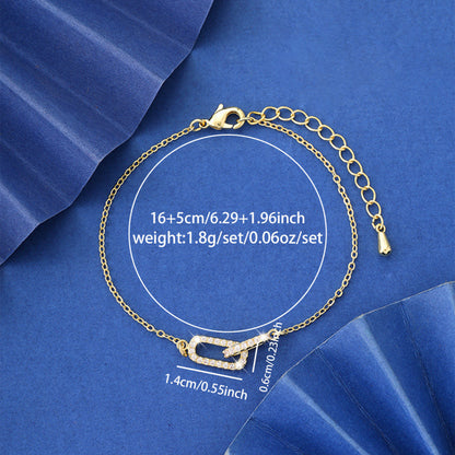 Irregular Pattern Women's Bracelets With Bezel Setting, Electroplated Copper Featuring Zircon Inlay