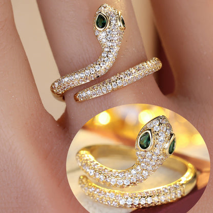 Cute Unisex Snake Open Ring In Gold Electroplated Copper