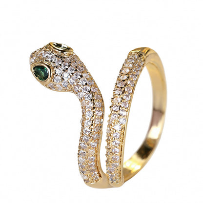 Cute Unisex Snake Open Ring In Gold Electroplated Copper