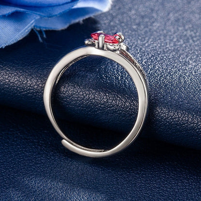 Vintage Style Fox Open Ring For Women In Electroplated Copper With Zircon Inlay