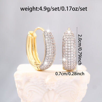 Geometric Gold Clip Earrings For Women In Electroplated Copper Material