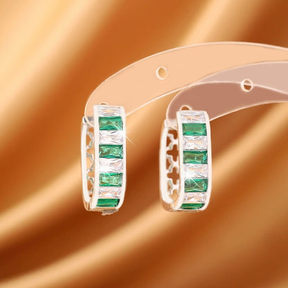 Three-dimensional Geometric Earrings For Women With Copper Ear Pins And Zircon Inlay