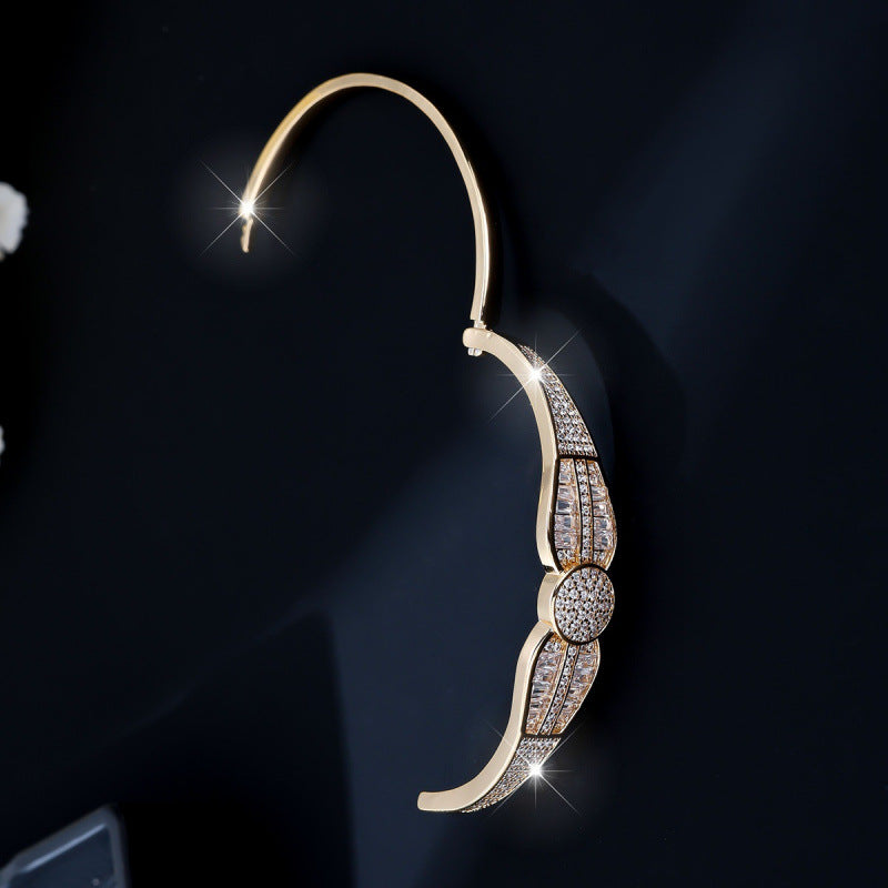 Copper Bangle For Women With Zircon Inlay In Gold