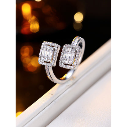 Elaborate Geometric Open Copper Ring For Women In Sweet Style, 1 Piece