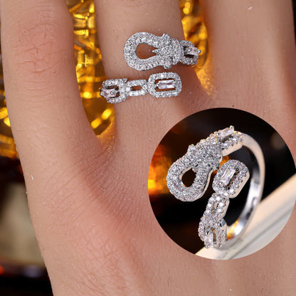 Heart Shape Open Ring For Women In Simple Style, Electroplated Copper With Gold Plating