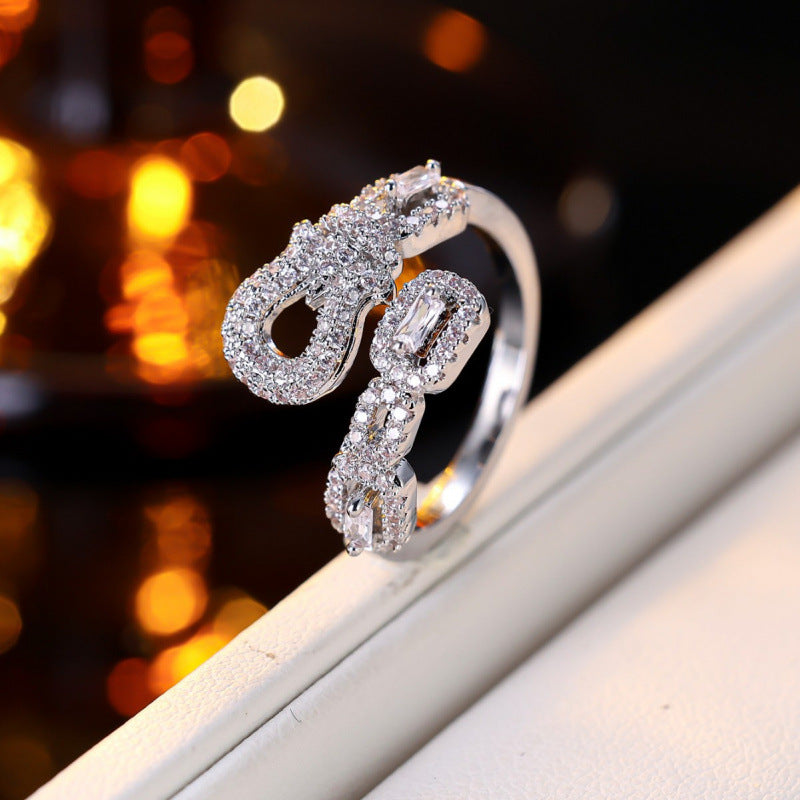 Heart Shape Open Ring For Women In Simple Style, Electroplated Copper With Gold Plating