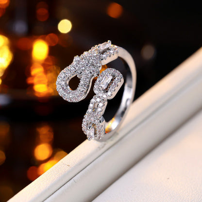 Heart Shape Open Ring For Women In Simple Style, Electroplated Copper With Gold Plating