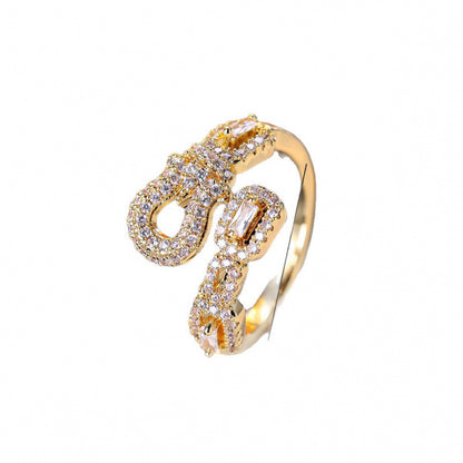 Heart Shape Open Ring For Women In Simple Style, Electroplated Copper With Gold Plating