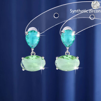 Water Droplets Stud Earrings For Unisex Featuring Electroplated Finish And Copper Posts In