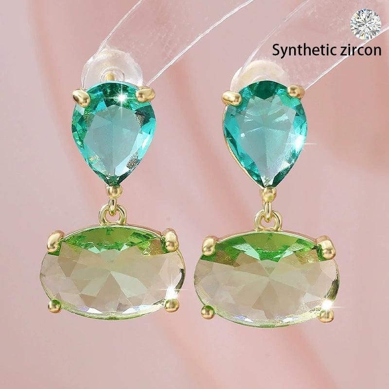 Water Droplets Stud Earrings For Unisex Featuring Electroplated Finish And Copper Posts In