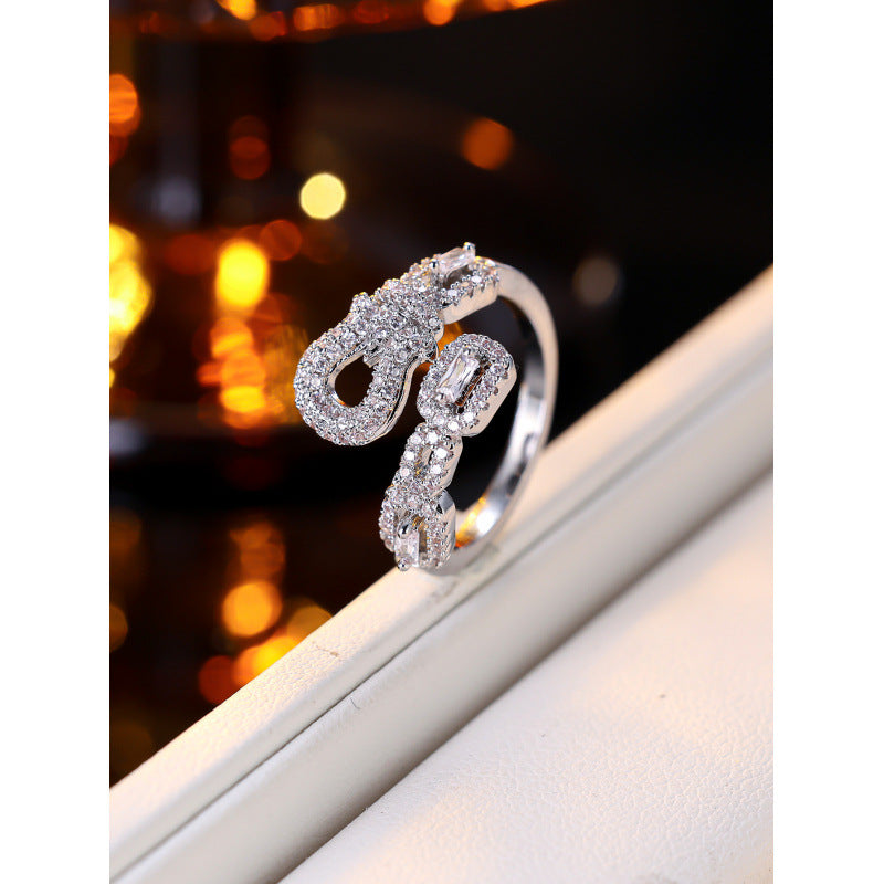 Heart Shape Open Ring For Women In Simple Style, Electroplated Copper With Gold Plating