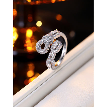 Heart Shape Open Ring For Women In Simple Style, Electroplated Copper With Gold Plating