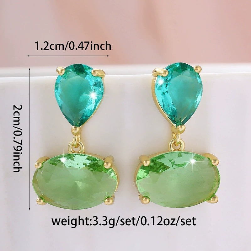 Water Droplets Stud Earrings For Unisex Featuring Electroplated Finish And Copper Posts In