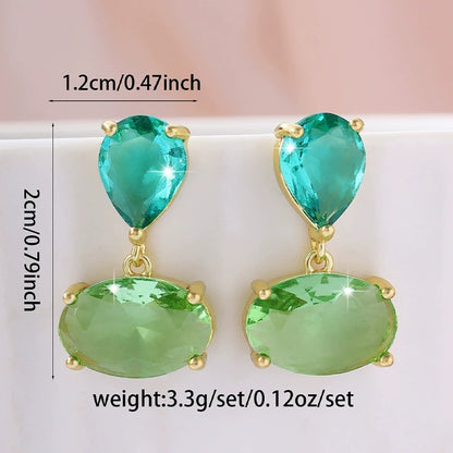 Water Droplets Stud Earrings For Unisex Featuring Electroplated Finish And Copper Posts In