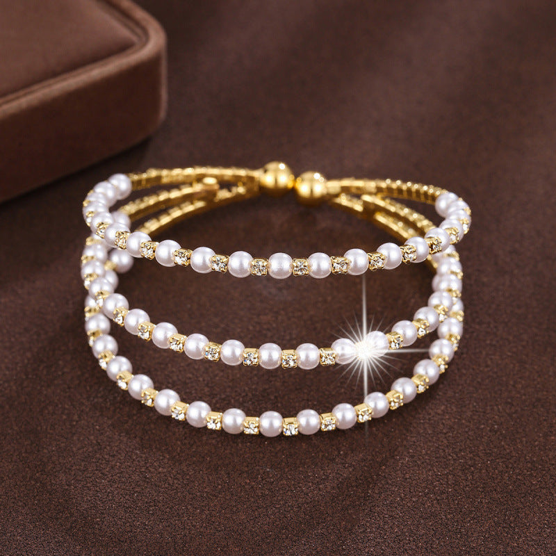 Electroplated Gold Copper Bangle With Zircon Inlay Featuring Elegant Craftsmanship
