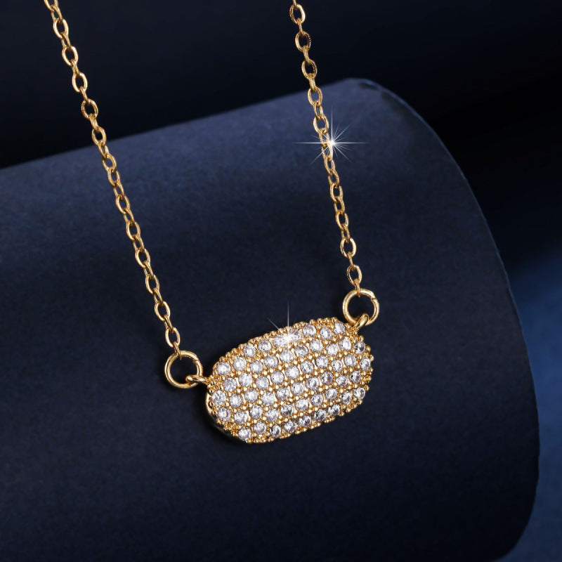 Simple Style Women’s Pendant With Electroplated Gold Plating, Copper Base Featuring Zircon Inlay