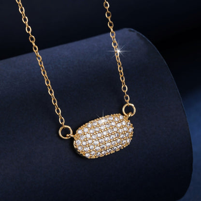 Simple Style Women’s Pendant With Electroplated Gold Plating, Copper Base Featuring Zircon Inlay