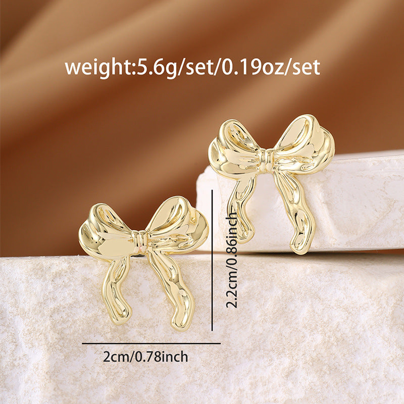 Butterfly Stud Earrings For Women, 1 Set, Made Of Copper, Featuring Sweet Style
